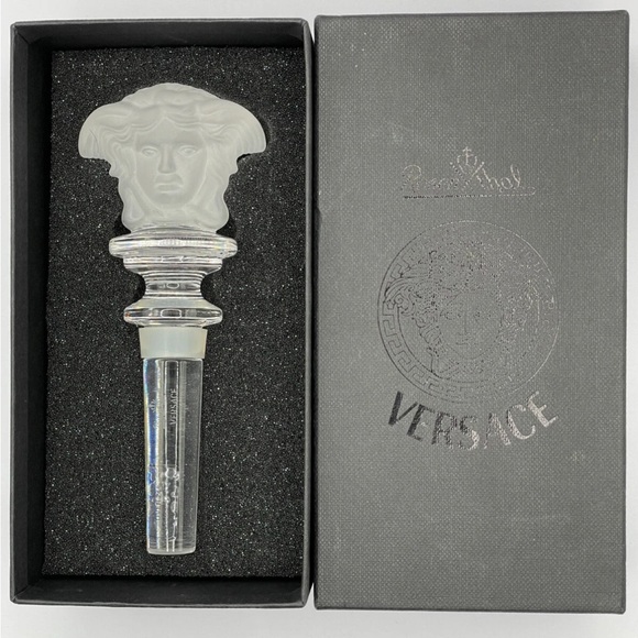 Versace Frosted Medusa Glass Bottle Stopper